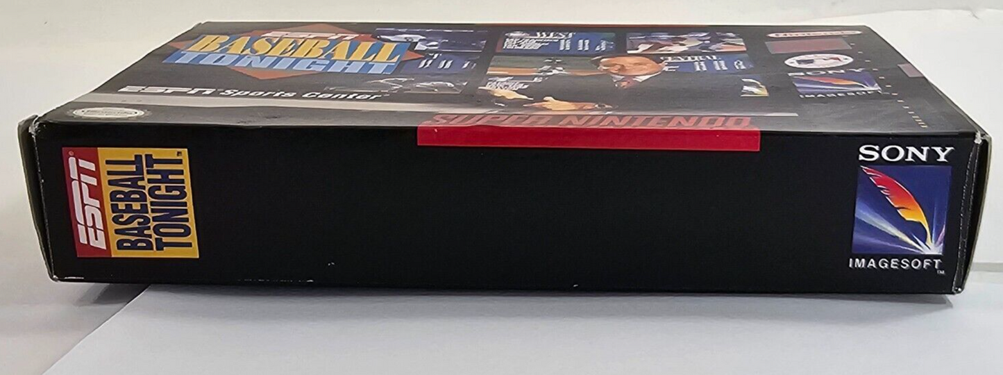 ESPN Baseball Tonight (Super Nintendo, 1994) Game Box Manual Poster - Tested