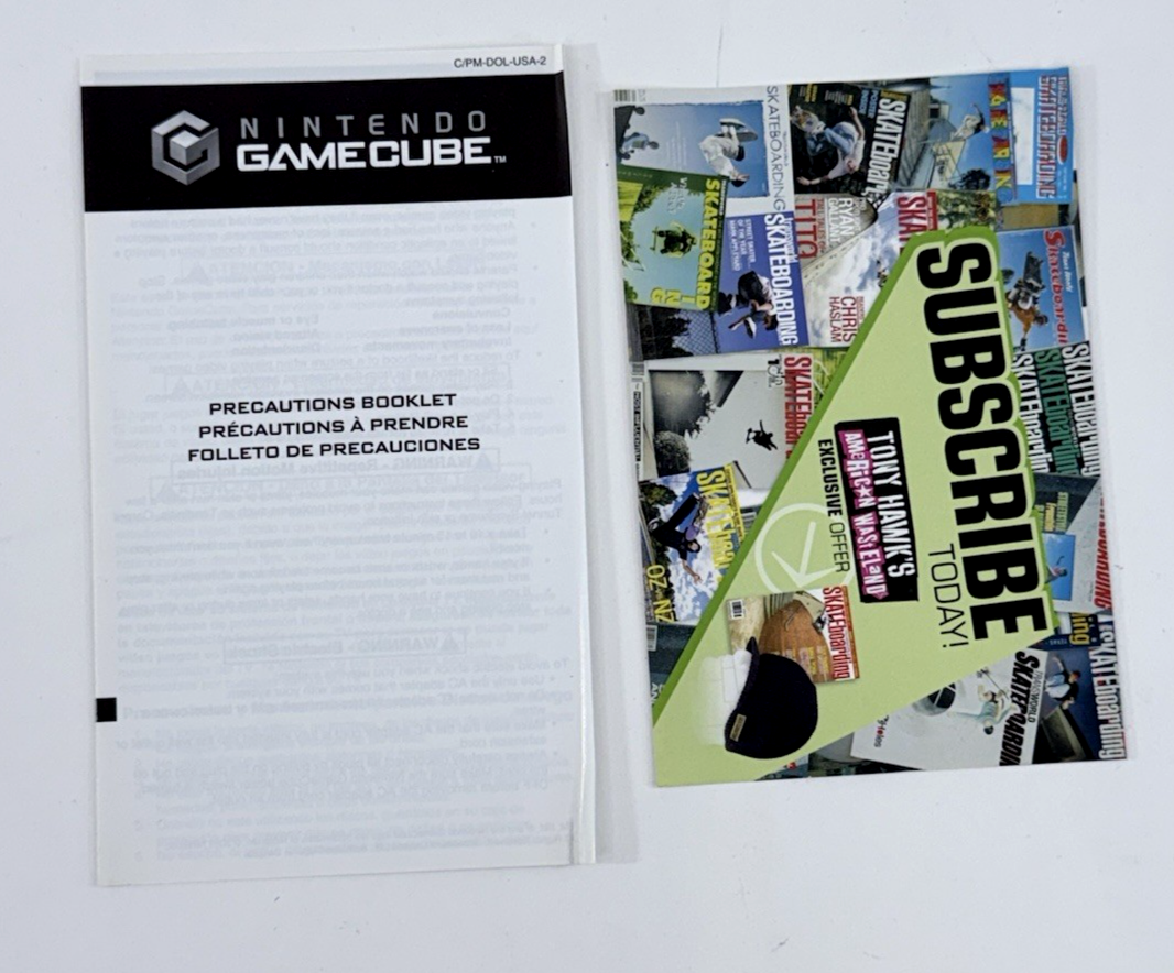 Tony Hawk's American Wasteland GameCube Case, Manual, Inserts Only - No Game