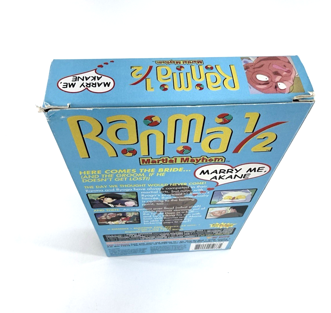Ranma 1/2: Martial Mayhem Vol. 2 - Marry Me, Akane (VHS, 1999, Dubbed) Tested