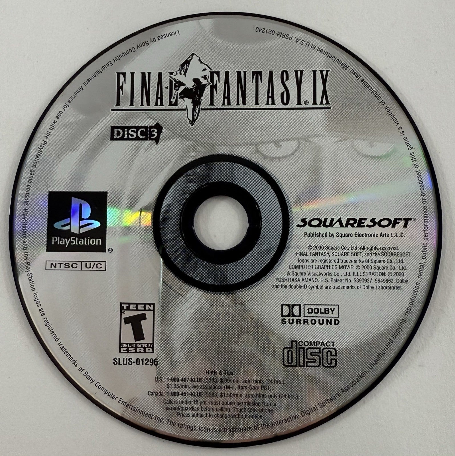 Final Fantasy IX (PlayStation 1, 2000) Game Discs Only - Tested and Working