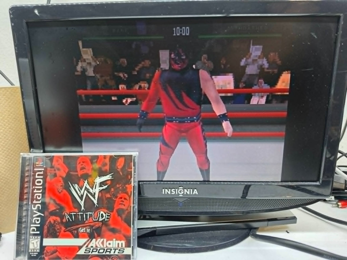 WWF Attitude (PlayStation 1, 1999) Game Case Manual - Tested and Working