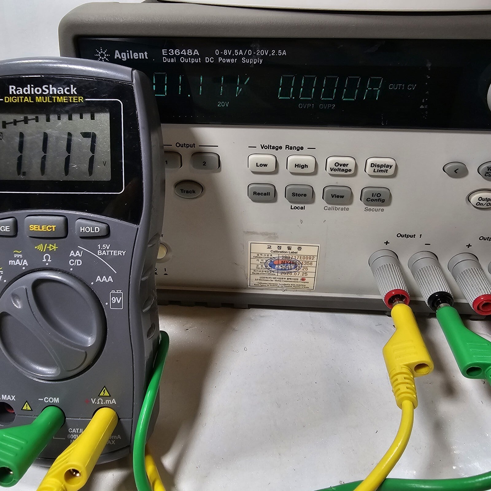 Agilent E3648A Dual Output DC Power Supply 0-8V,5A/0-20V,2.5A - Tested - 4356
