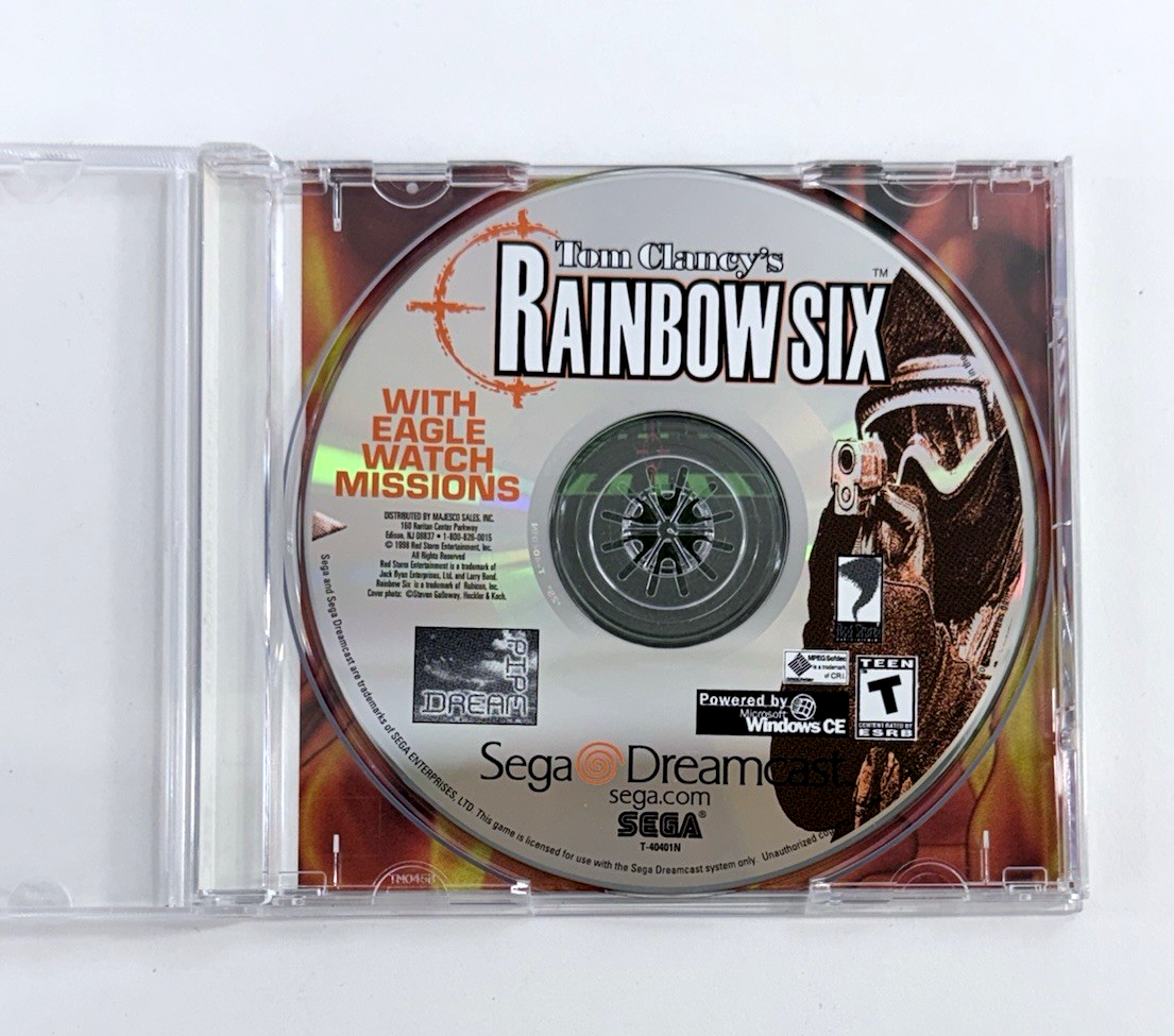 Tom Clancy's Rainbow Six (Sega Dreamcast, 1998) Game and Case - Tested