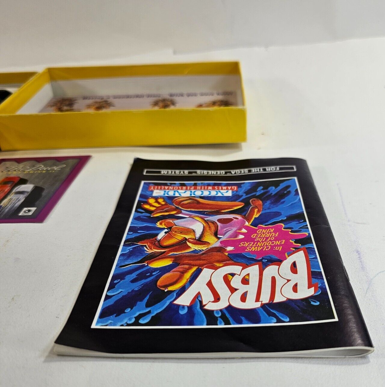 Bubsy (Sega Genesis, 1994) Game Box Manual Cards - Tested and Working