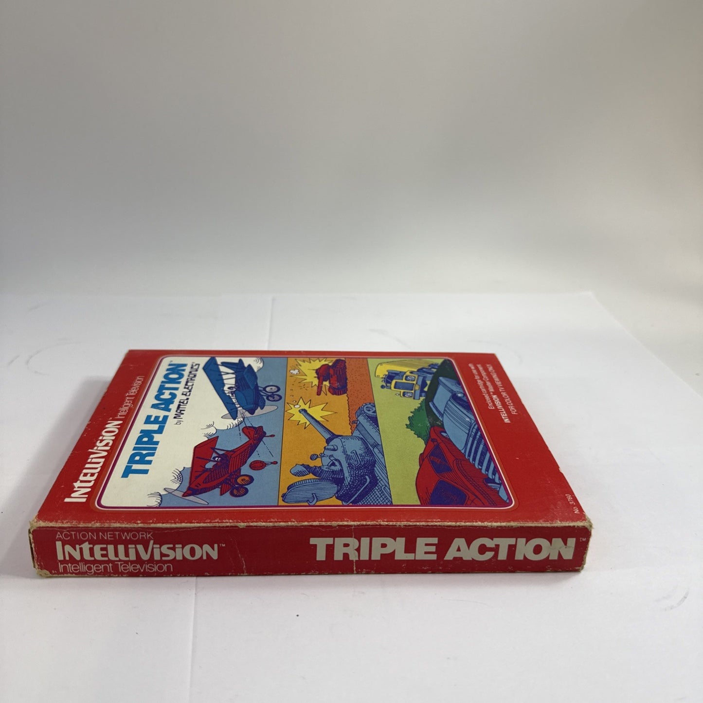 Triple Action (Intellivision, 1981) Game, Case, Manual, Overlays - Tested