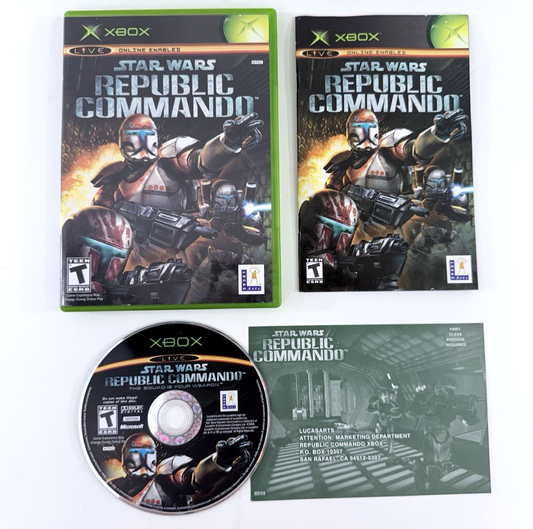 Star Wars: Republic Commando (Xbox, 2005) Game Case Manual Registration - Tested