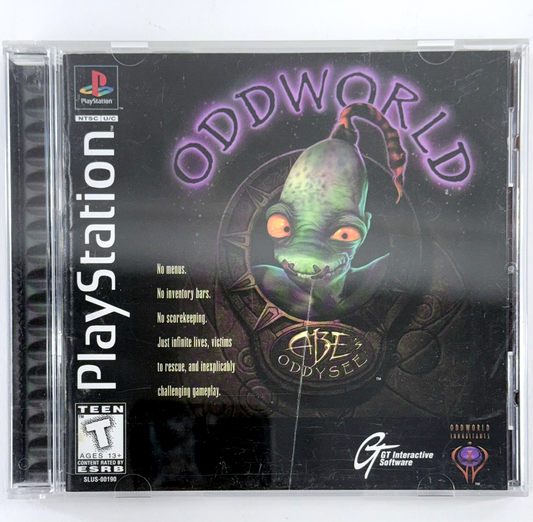 Oddworld: Abe's Oddysee (PlayStation, 1997) Game Case Manual Reg. Card - Tested