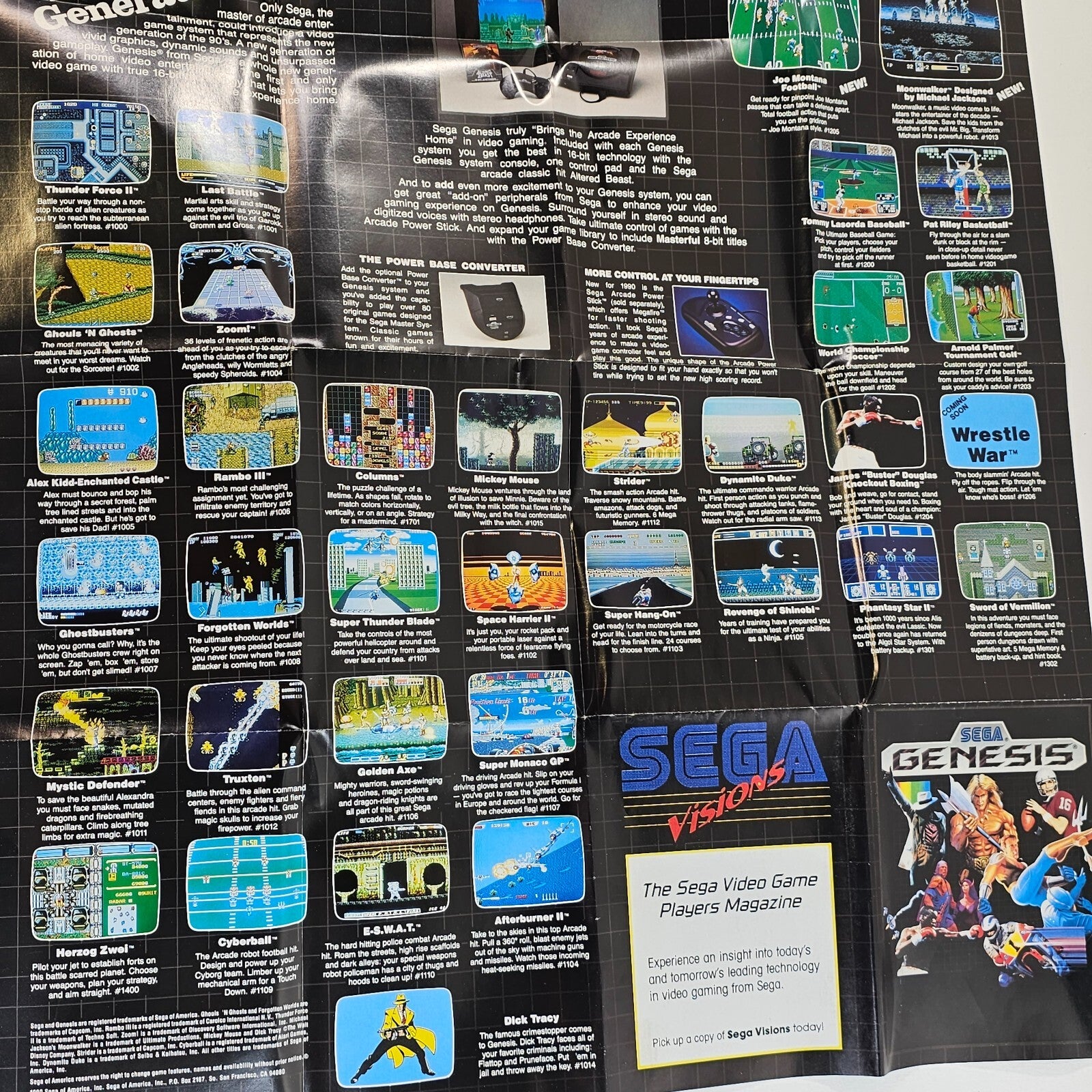 Sega Genesis Original Sega Visions Promo Poster Insert - Video Game Advertising