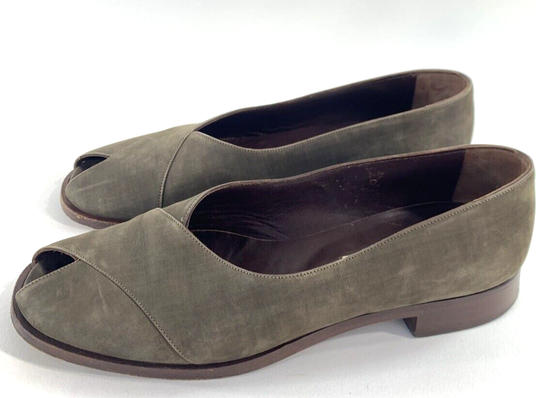 Giorgio Armani Le Collezioni  Size 36 (US 5.5) Peep Toe Leather Flats