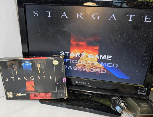 Stargate (Super Nintendo, 1991) Game, Box, Manual, Poster, Insert, Registration