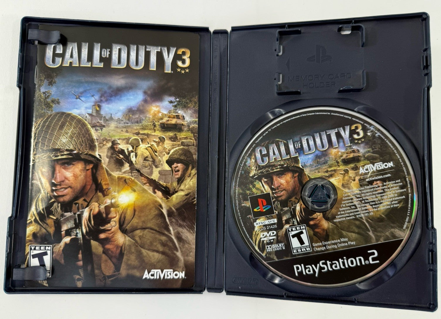 Call of Duty 3 (Sony PlayStation 2, 2006) Game Case Manual - Tested And Working