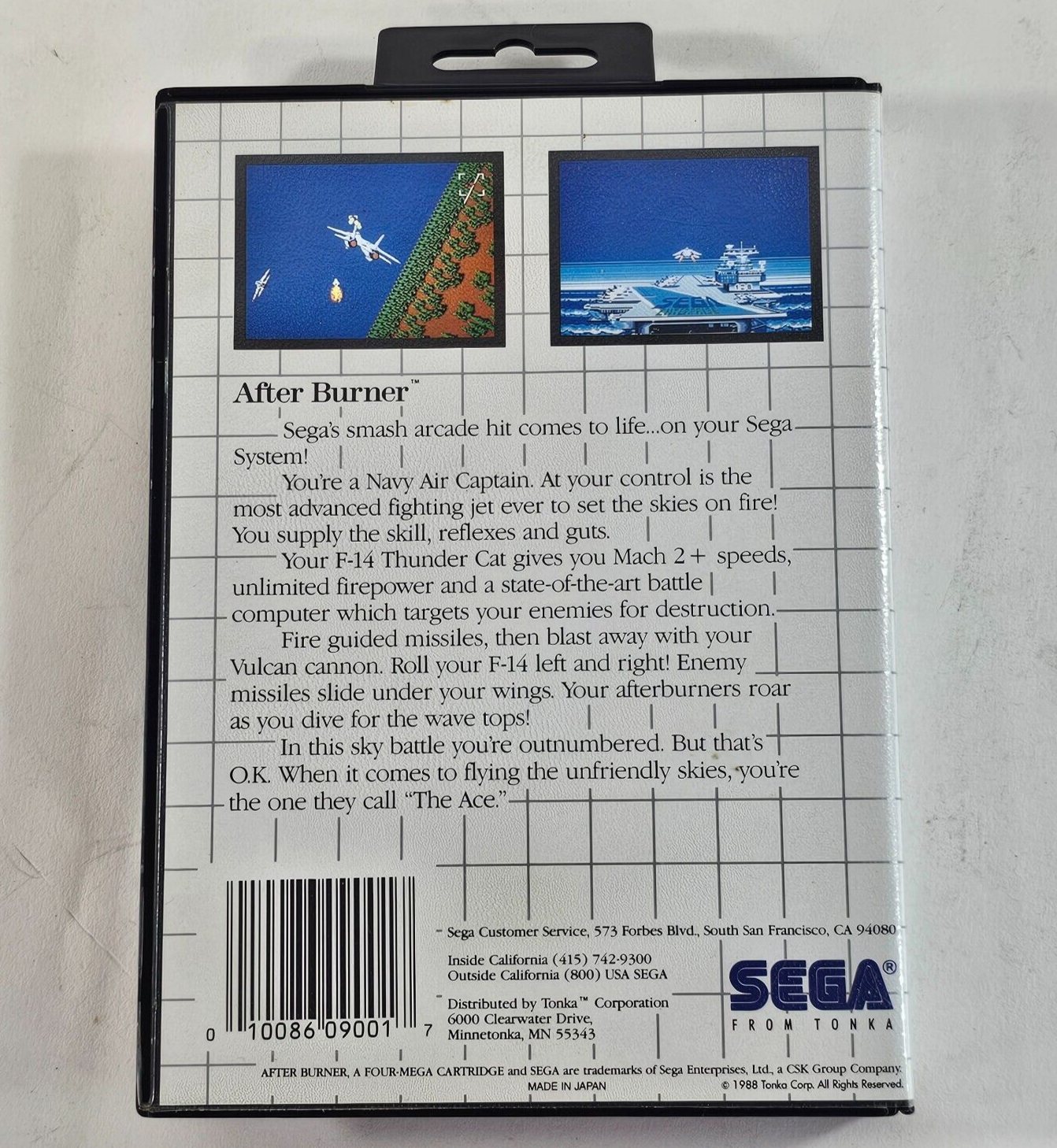 After Burner (Sega Master System, 1988) Game Case Manual Poster - Tested