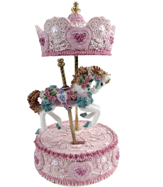 Classic Treasures Animated Musical Carousel Horse Plays "Evergreen" - Tested