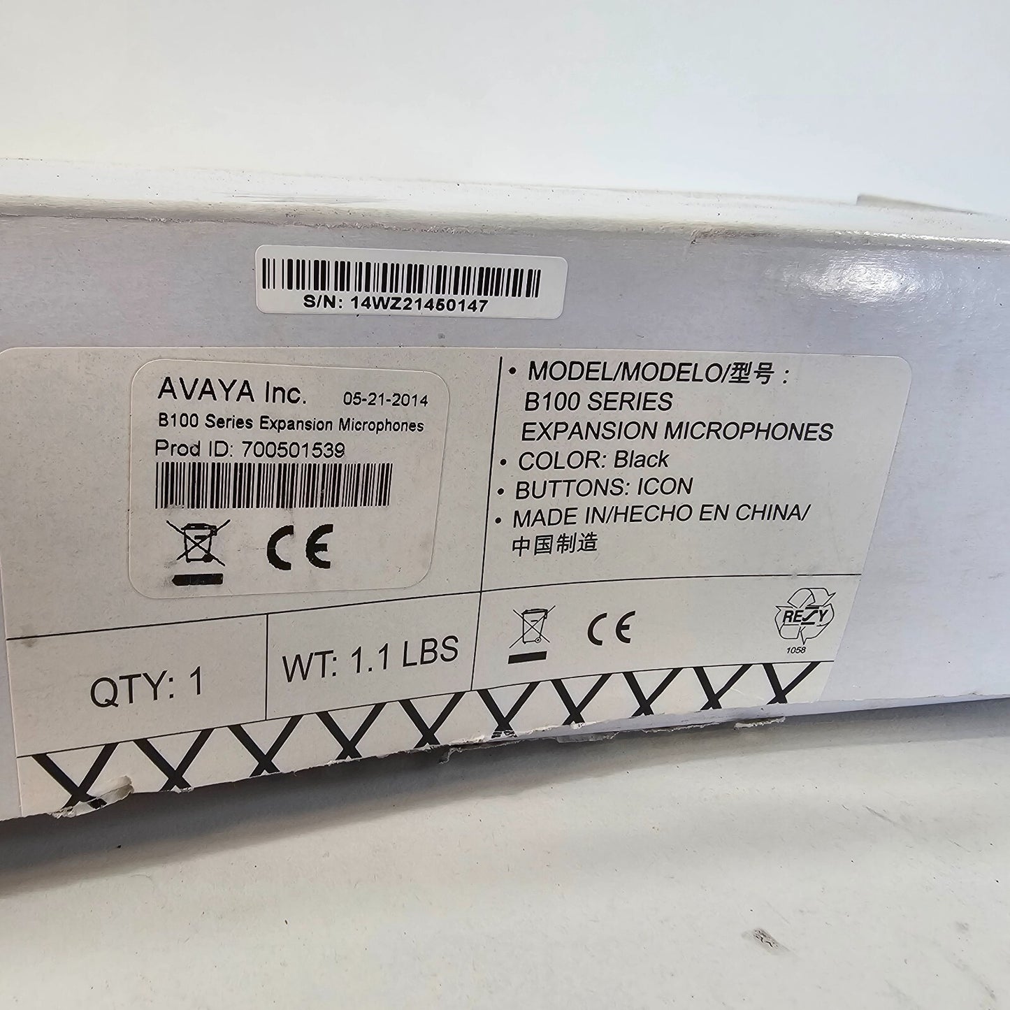 Lot of 2 Avaya Conference Phone B100 Series Expansion Microphones - Open Box