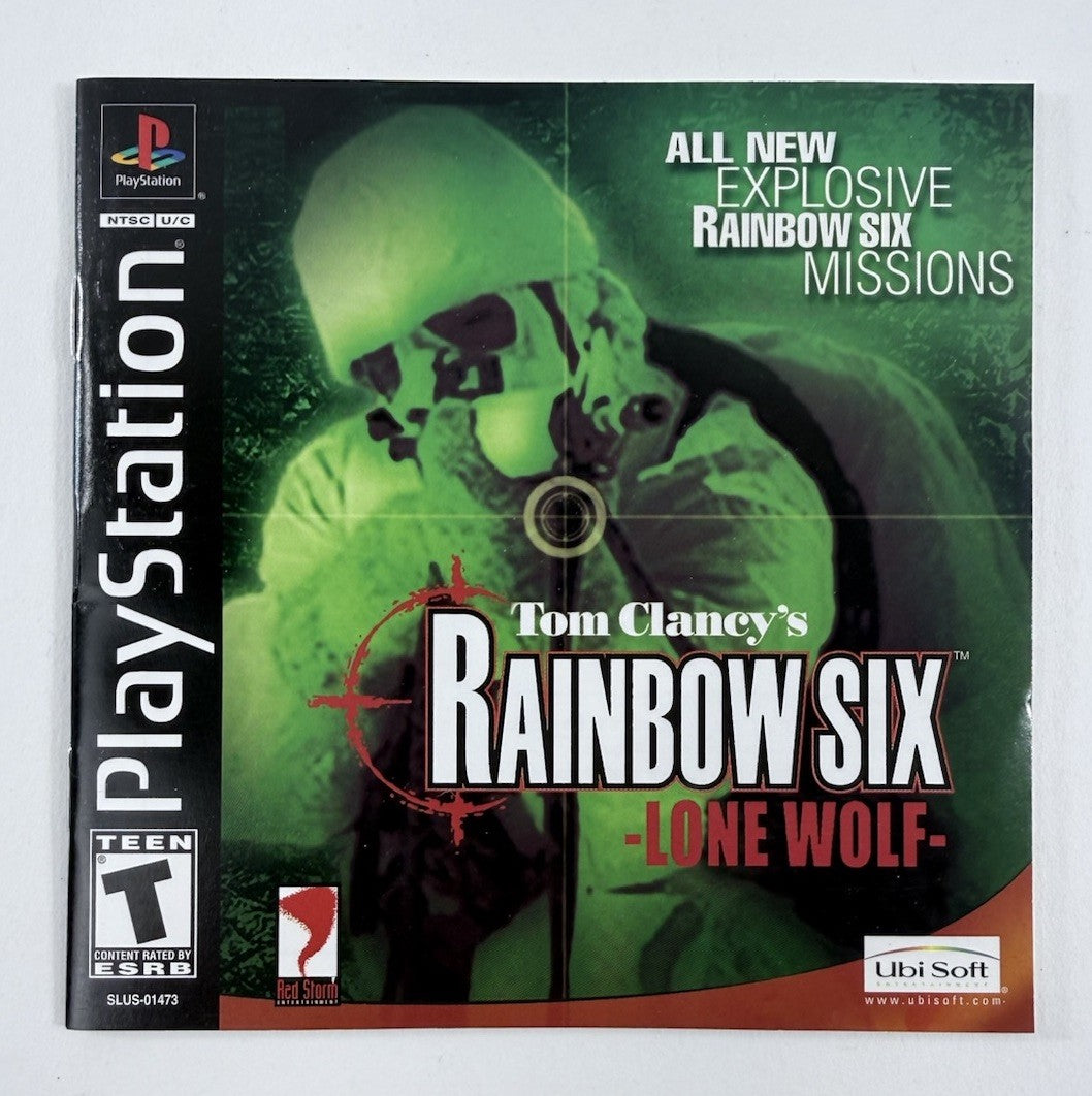 Tom Clancy's Rainbow Six: Lone Wolf (Sony PlayStation 1, 2002) Game Case Manual