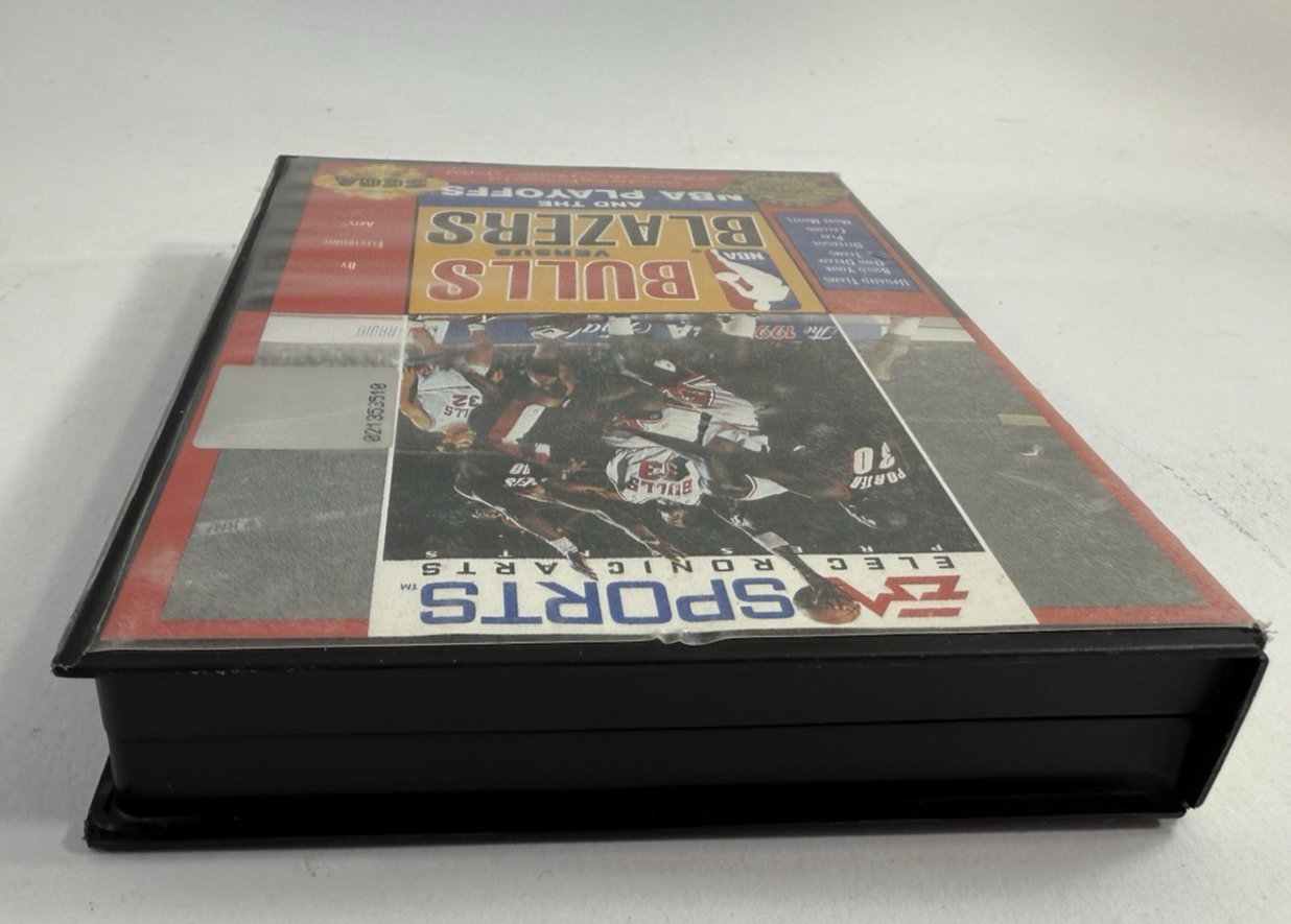 Bulls vs. Blazers and the NBA Playoffs (Sega Genesis, 1993) Game, Case, Manual