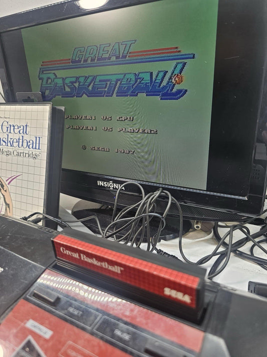 Great Baskeball (Sega Master System, 1987) Game Case Manual - Tested and Working