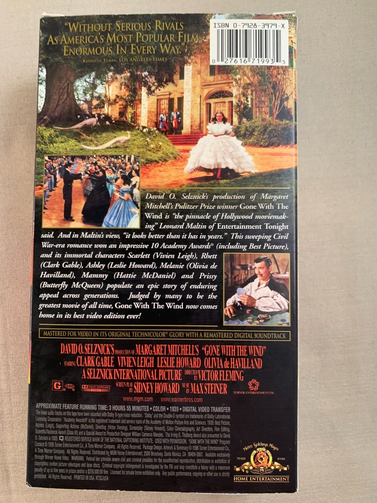 Gone With the Wind (VHS, 2001, 2-Tape Set, Double Cassette) Tested