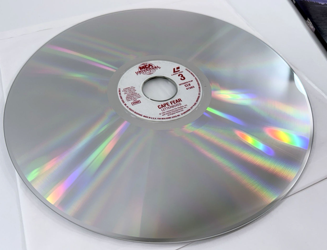 Cape Fear (Extended Letterboxed Edition Laserdisc, 1992)  - Tested And Working