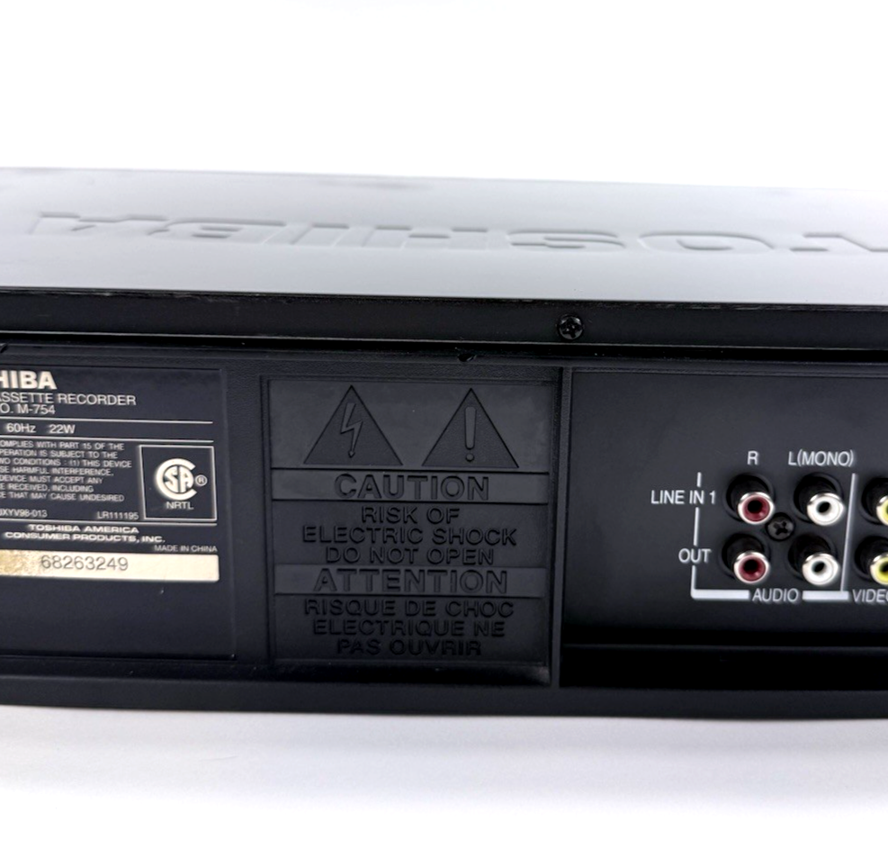 Toshiba M-754 6 Head Pro Drum Video Cassette Recorder with Cables - No Remote