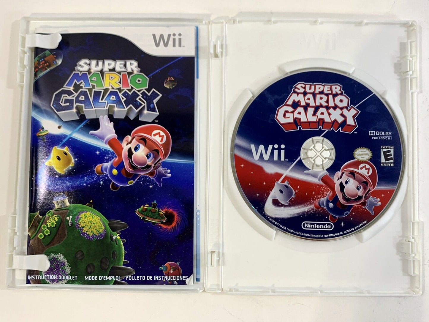 Super Mario Galaxy (Nintendo Wii, 2007) Game Case Manual Inserts - Tested