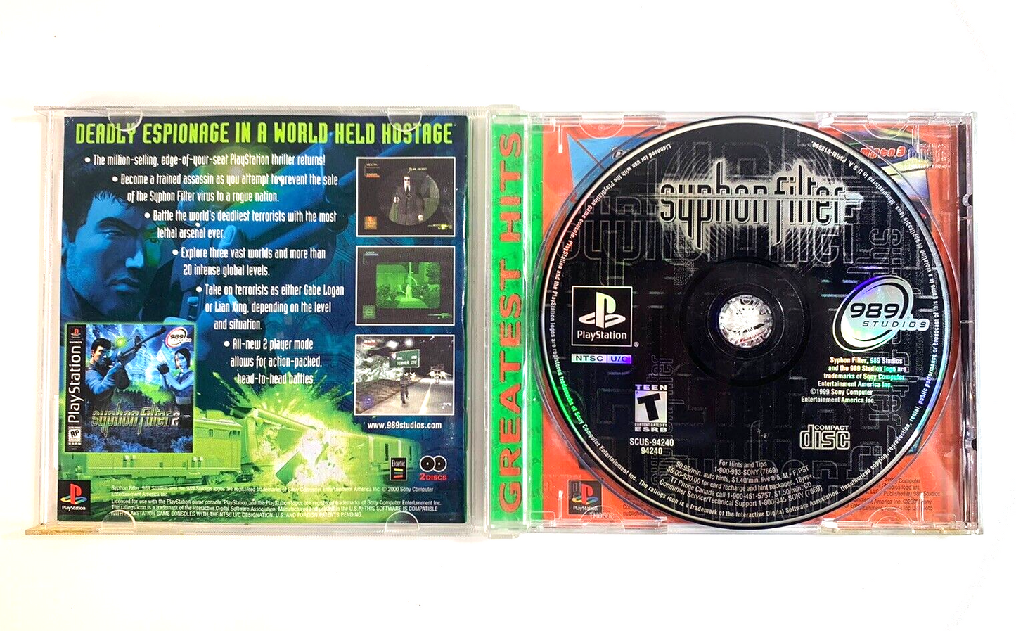 Syphon Filter (Sony PlayStation 1, 1999) Game Case Manual Complete - Tested