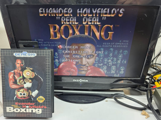 Evander Holyfield's "Real Deal" Boxing (Sega Genesis, 1992) Game, Case, Manual