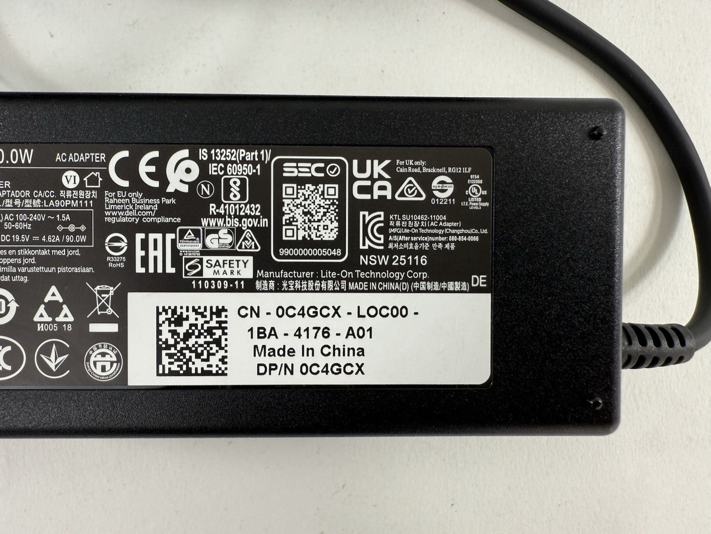 Dell 90.0W 19.5V 4.62A AC Adapter Model LA90PM111 - Tested and Working