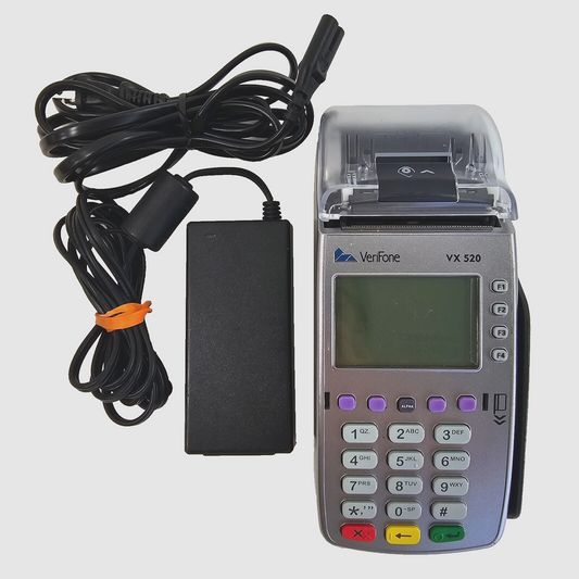 Verifone Dual Comm Credit Card Terminal Reader Model VX520 w/Power Supply - READ