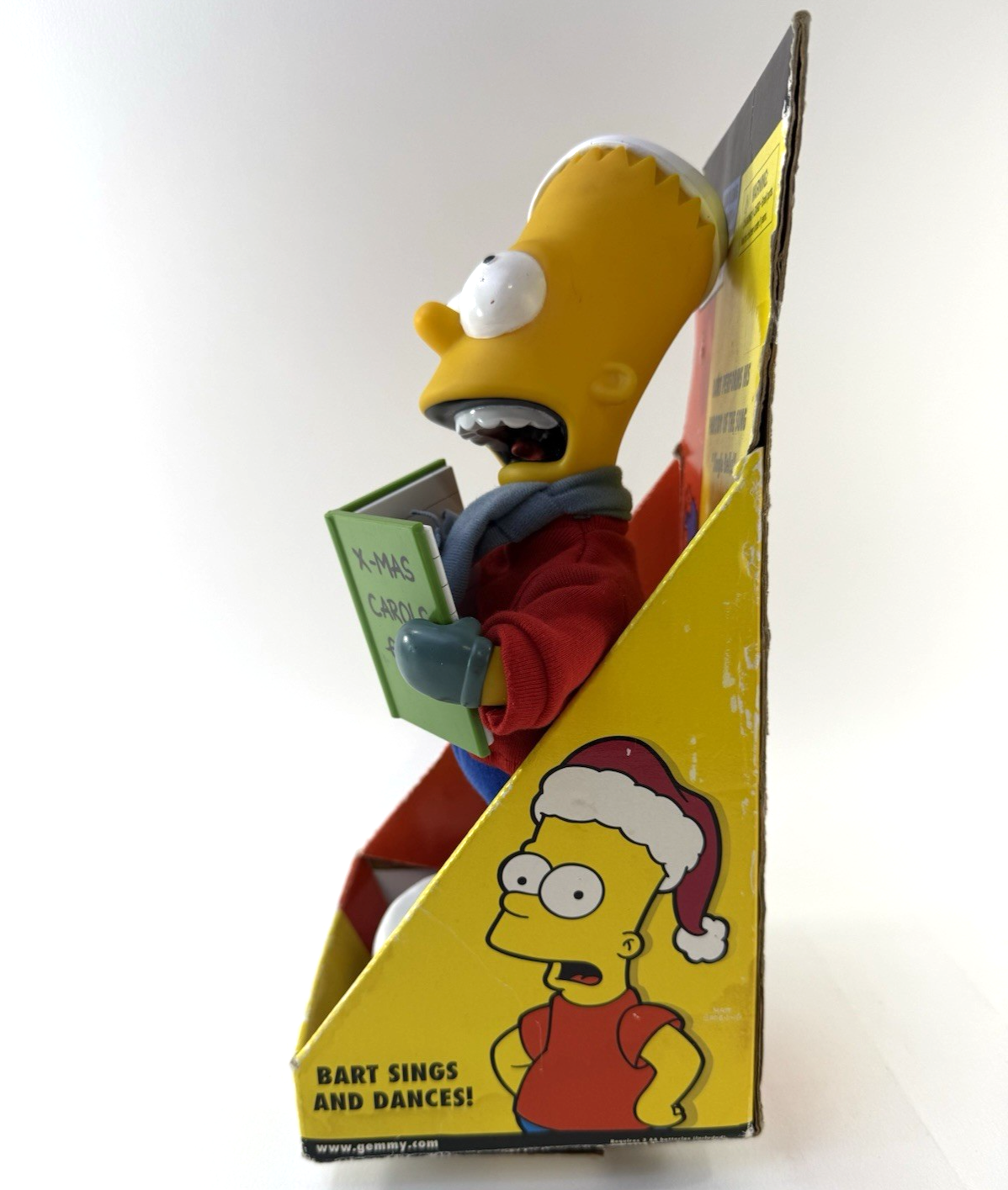 Gemmy 2002 Simpsons 12" Caroling Bart Animated Figure In Box - Read