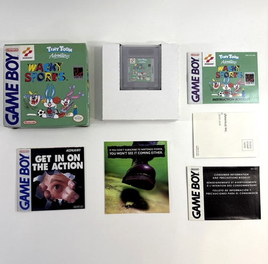 Tiny Toon Adventures: Wacky Sports (GameBoy, 1994) Game Box Manual Reg. Inserts