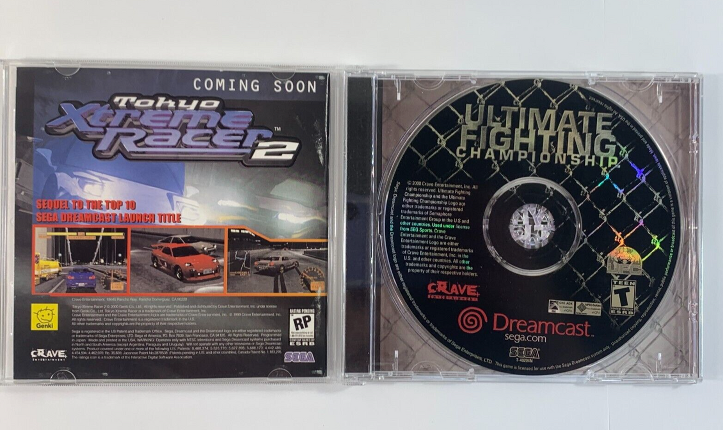 Ultimate Fighting Championship (Dreamcast, 2000) Game Case Manual Registration