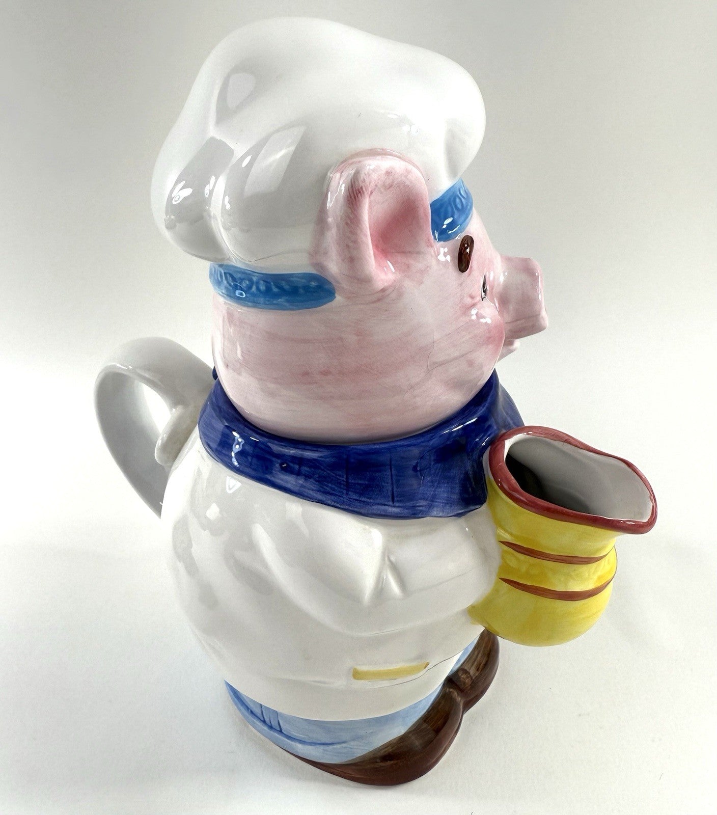 Midwest Of Cannon Falls 1990s Decorative Ceramic Chef Pig Tea Pot HD-102879