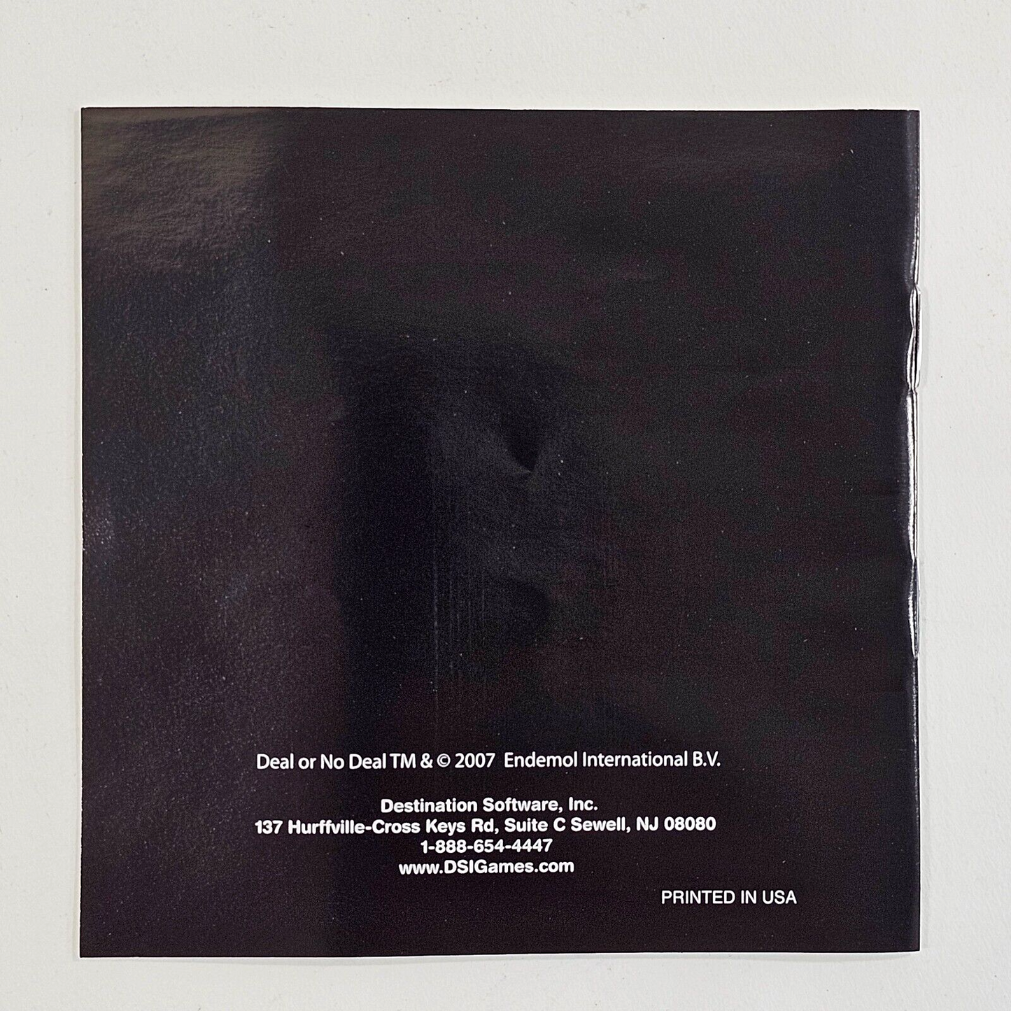 Deal or No Deal (Nintendo DS, 2007) Game Case Manual Insert - Tested