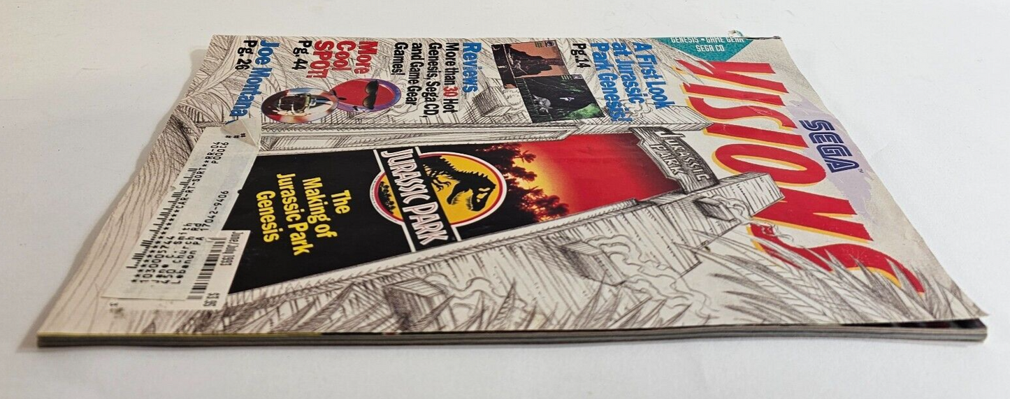 Sega Visions Magazine June / July 1993 Jurassic Park Cover