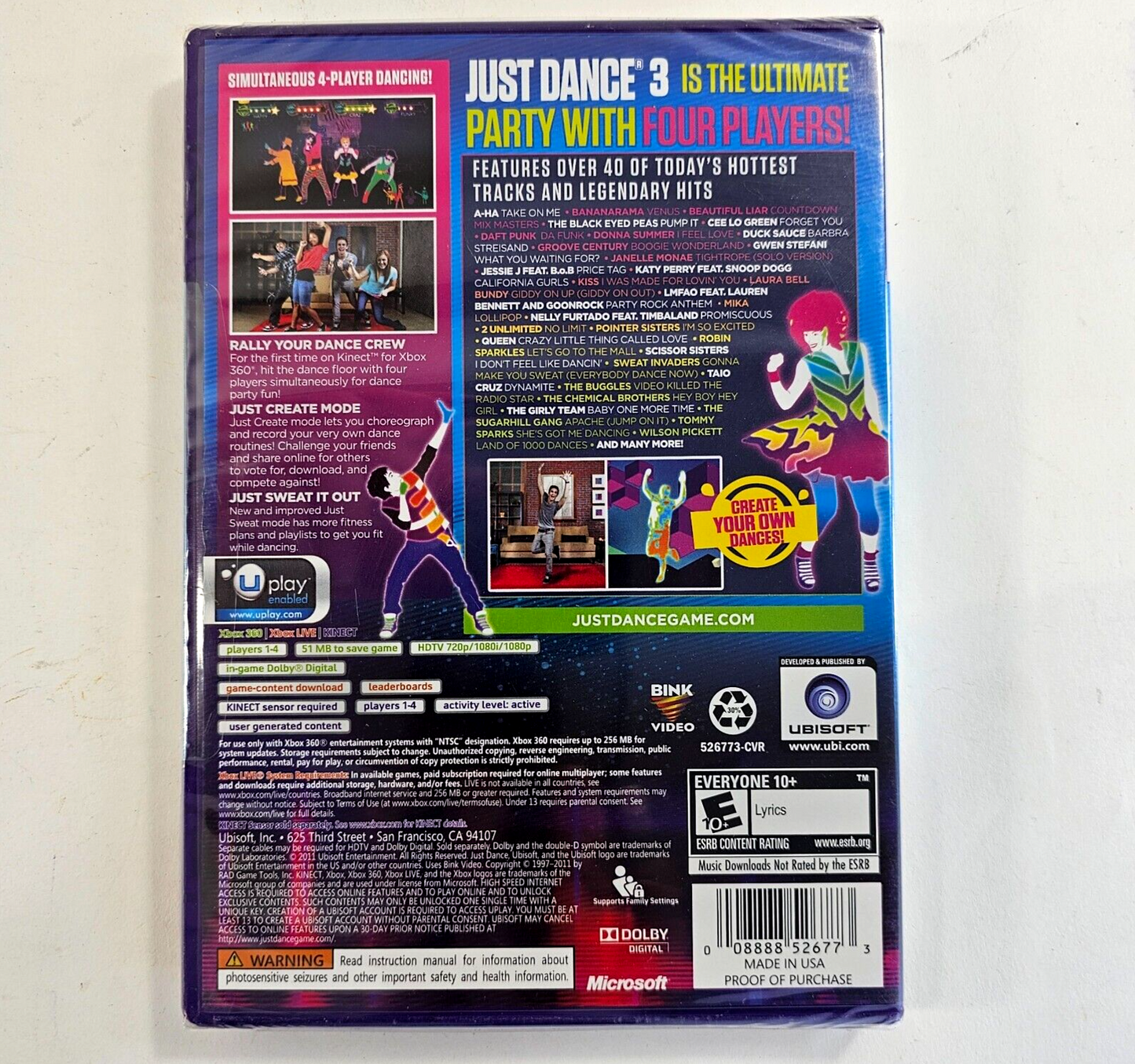 Just Dance 3 (Microsoft Xbox 360, 2011) New, Factory Sealed
