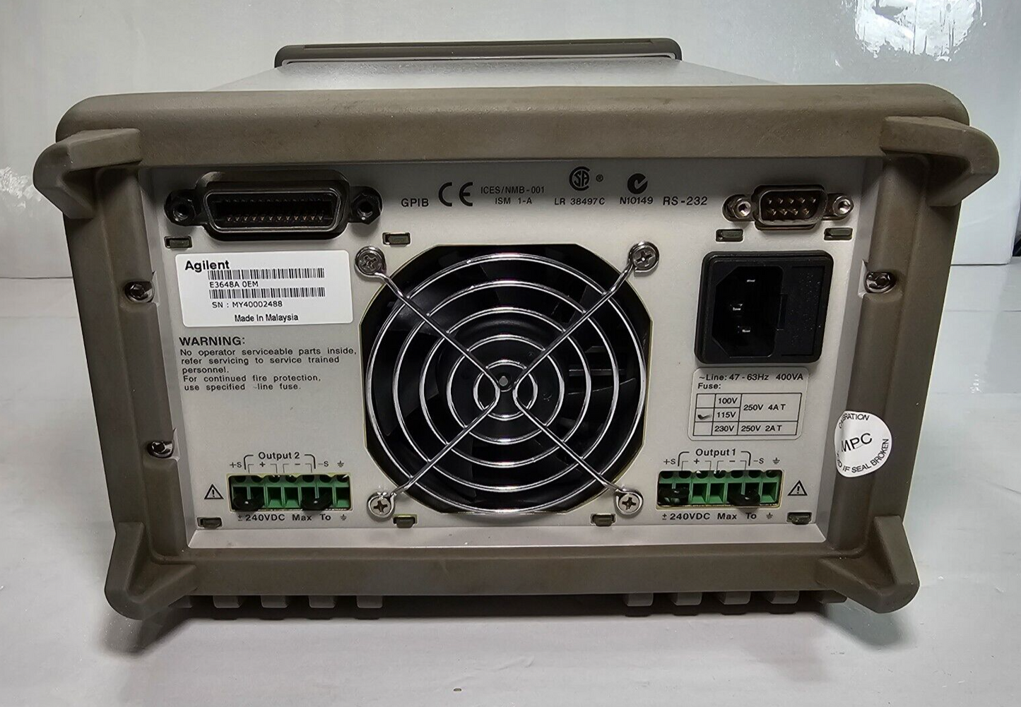 Agilent E3648A Dual Output DC Power Supply 0-8V,5A/0-20V,2.5A - Tested - 2488