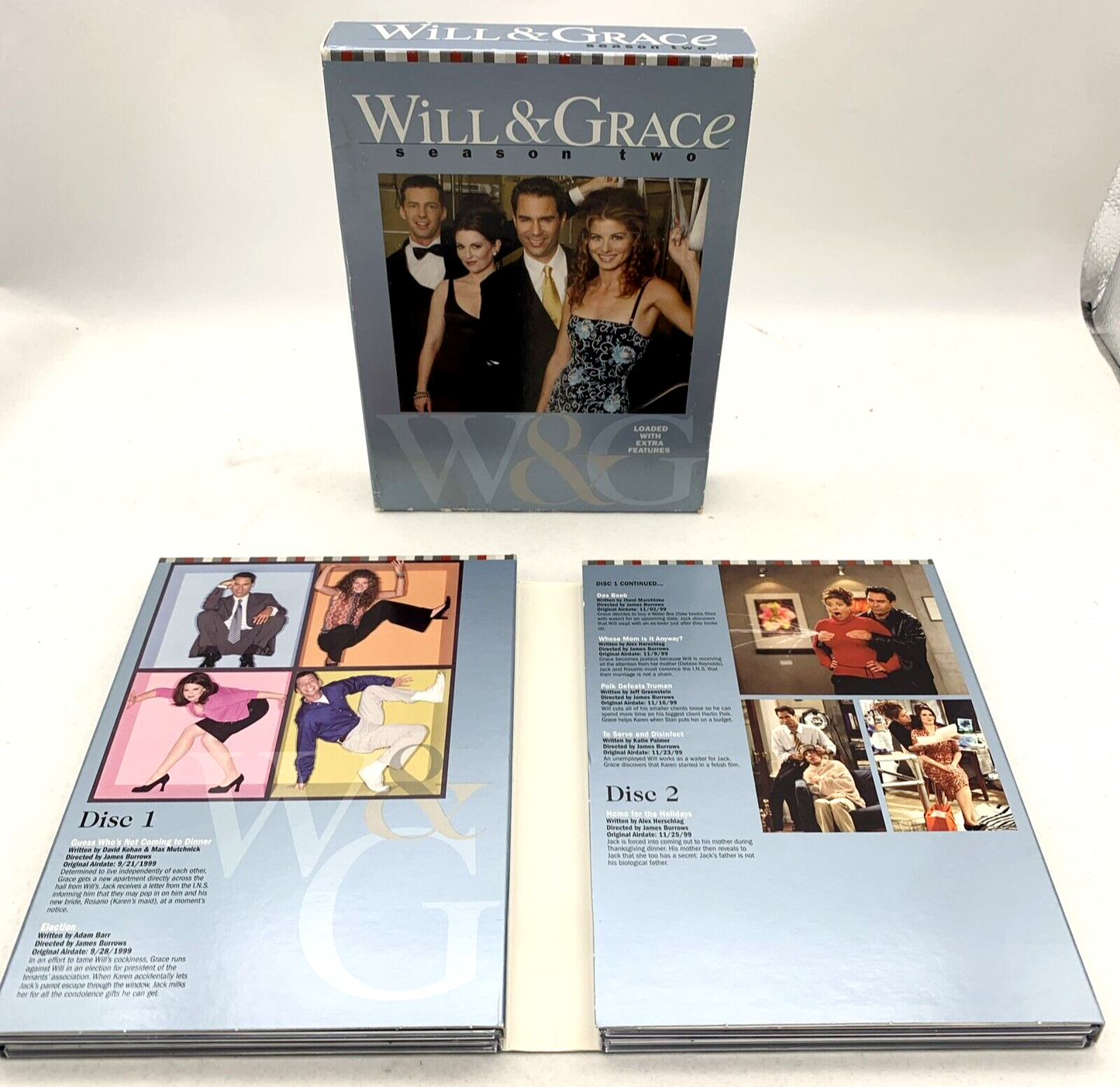 Will & Grace - Season 1 (DVD TV Box Set Bundle, 8-Discs) and Season 2 - Tested