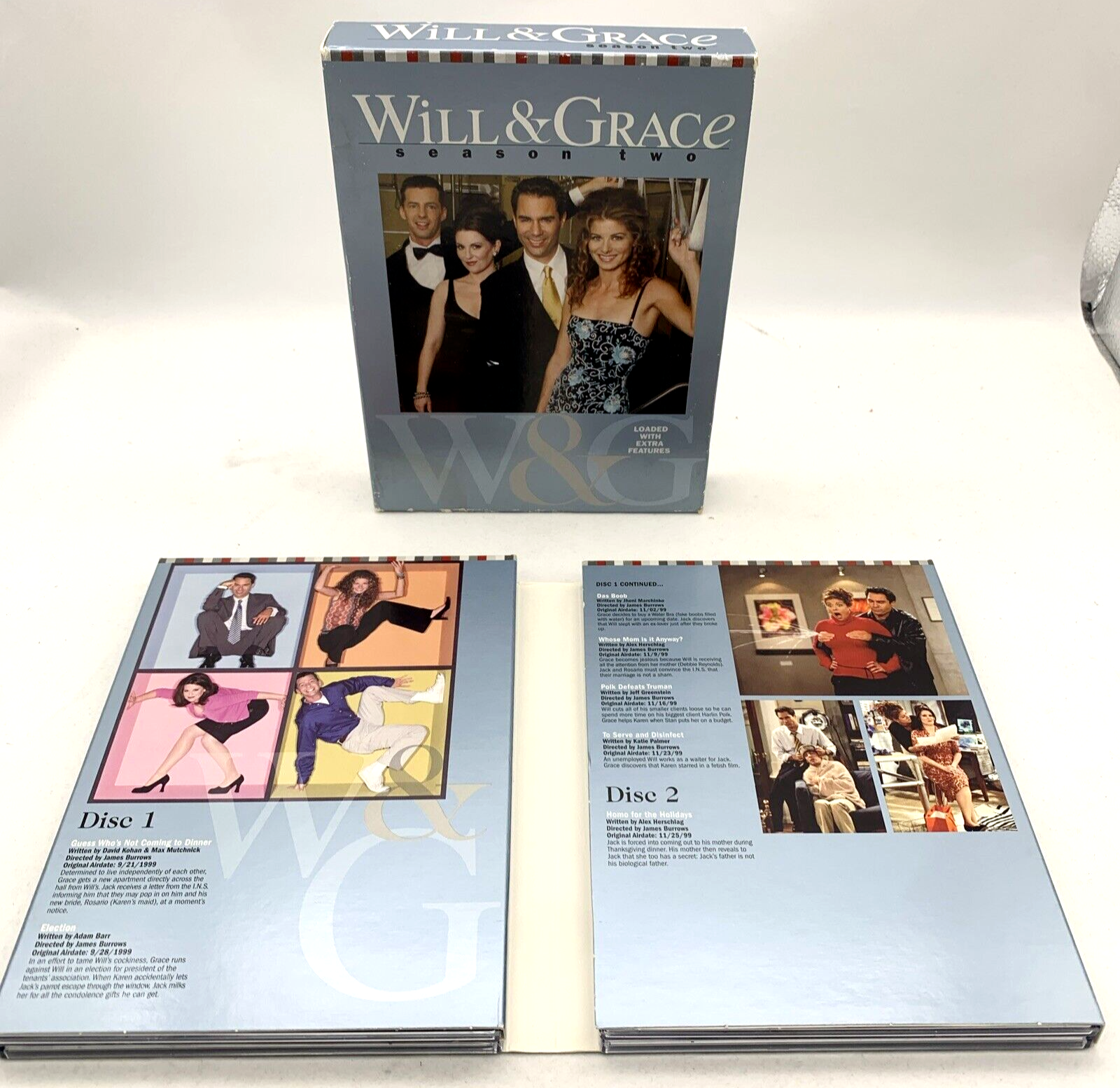 Will & Grace - Season 1 (DVD TV Box Set Bundle, 8-Discs) and Season 2 - Tested