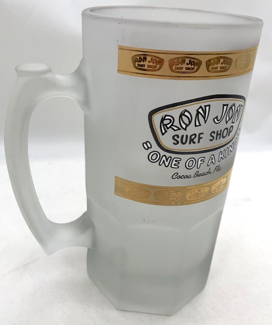 Ron Jon Surf Shop 32 oz Heavy Frosted Beer Glass - "One of a Kind"