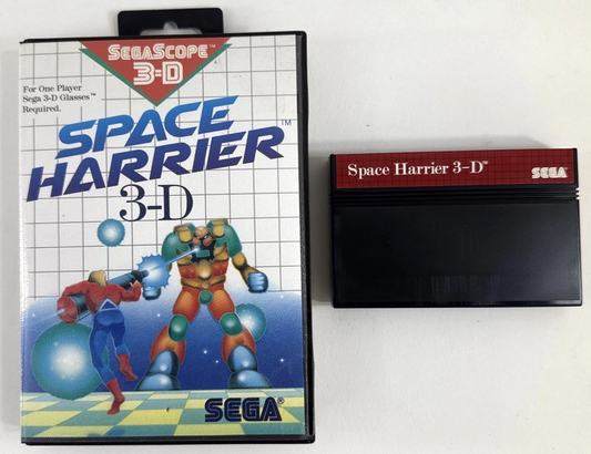 Space Harrier 3-D (Sega Master System, 1988) Game and Case - Tested and Working