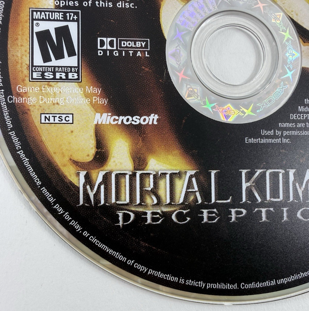 Mortal Kombat: Deception (Microsoft Xbox, 2004) Game Disc - Tested