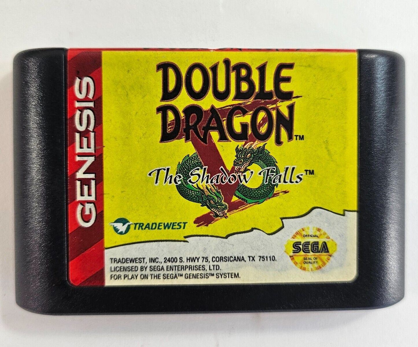 Double Dragon V: The Shadow Falls (Sega Genesis, 1994) Game and Case - Tested