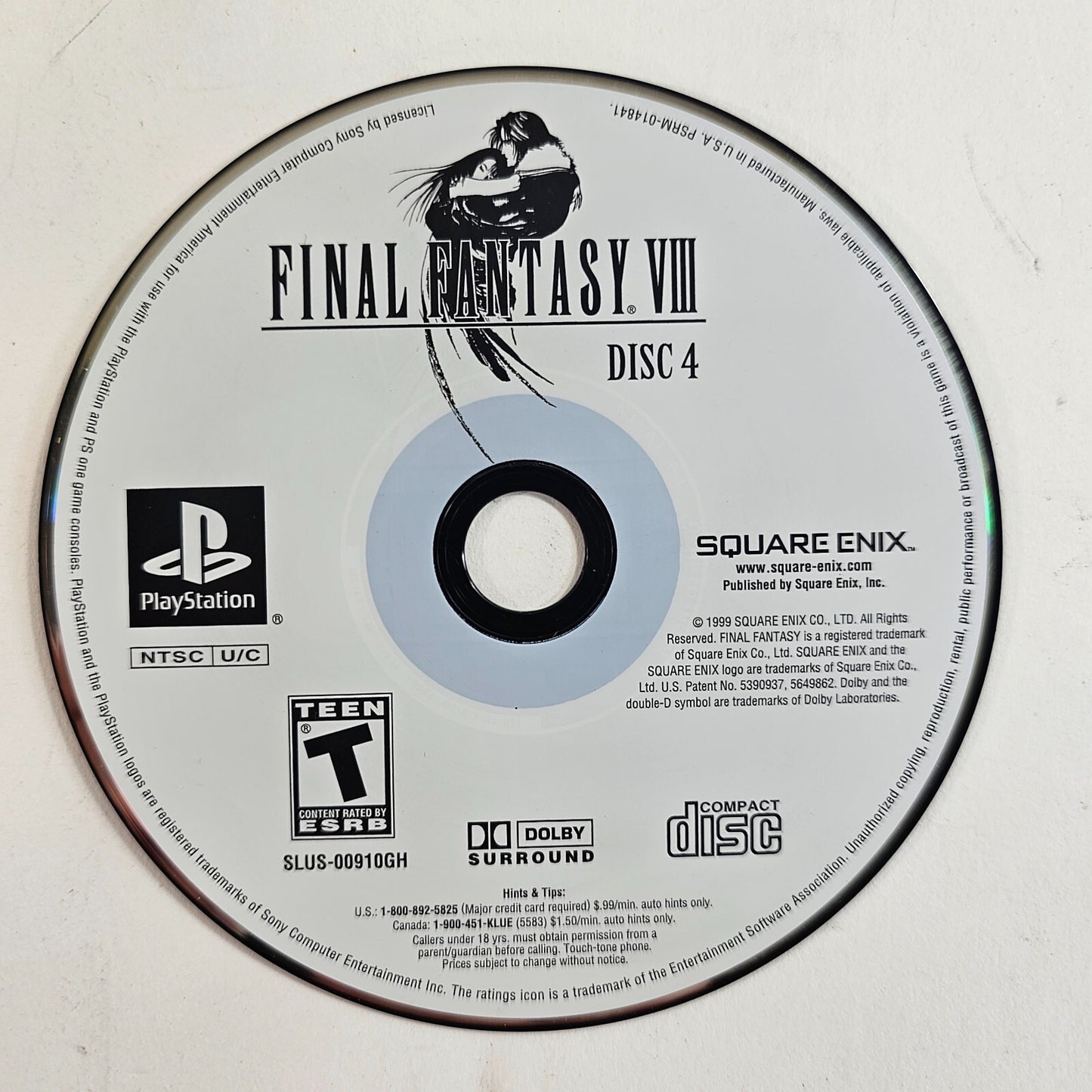 Final Fantasy VIII (PlayStation 1, 1999) Discs Case Manual Registration - Tested