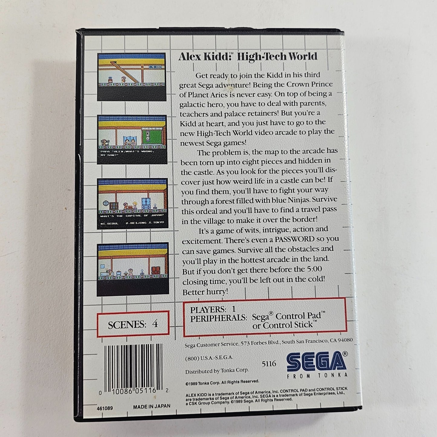 Alex Kidd: High-Tech World (Sega Master System, 1989) Game and Case - Tested