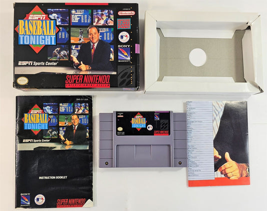 ESPN Baseball Tonight (Super Nintendo, 1994) Game Box Manual Poster - Tested