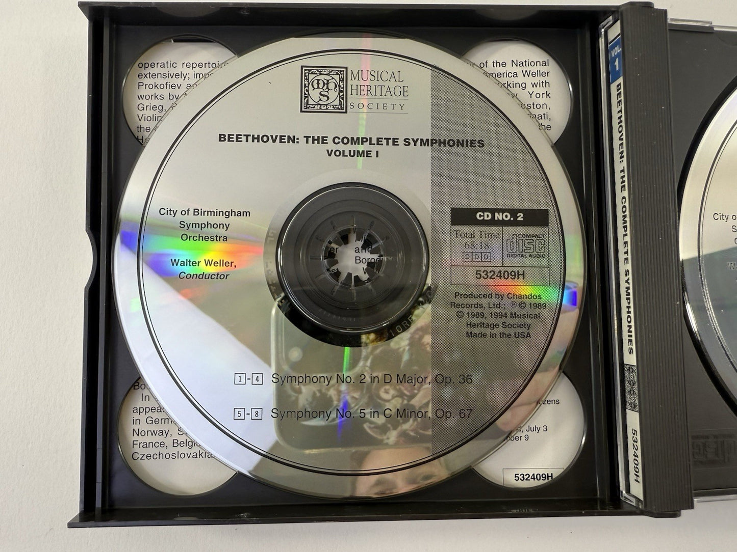 Beethoven: The Complete Symphonies Vol. 1 & 2 Musical Heritage Society Set