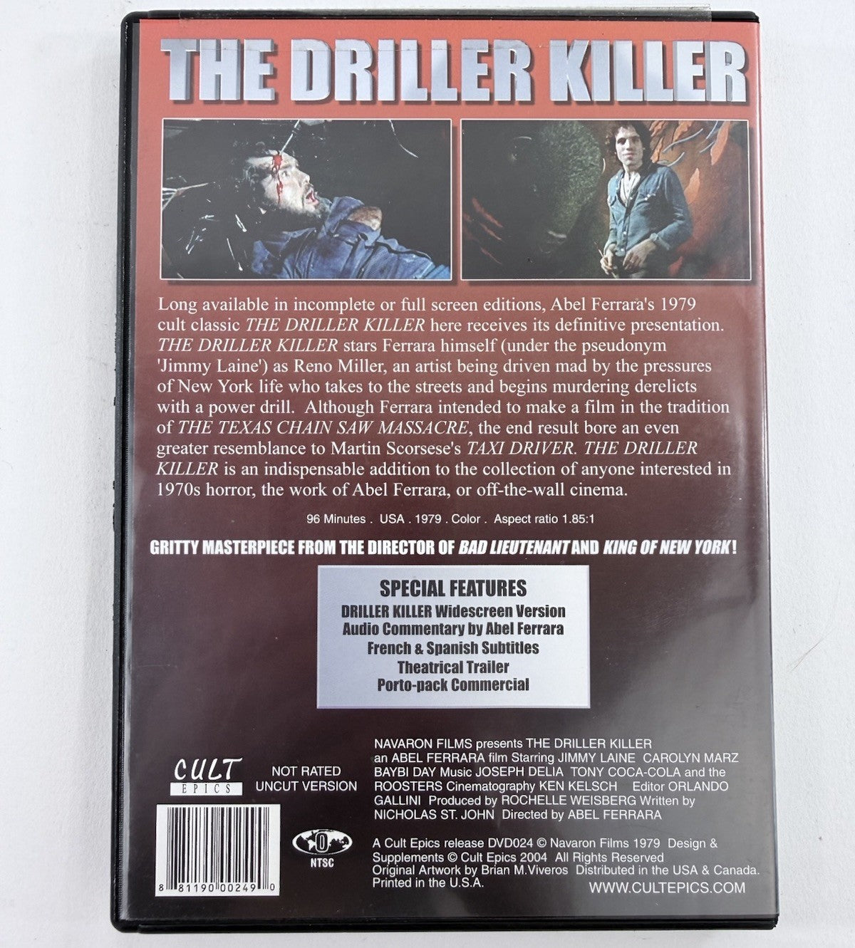 The Driller Killer (DVD, 2004) 1979 Abel Ferrara Jimmy Laine Cult Film - Tested
