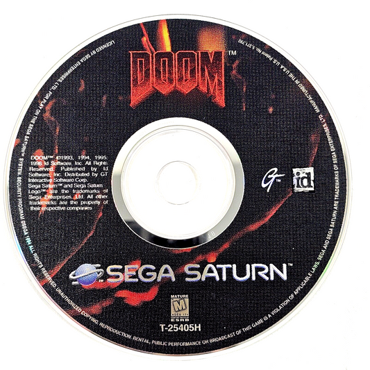 Doom (Sega Saturn, 1996) Game Disc - Tested and Working