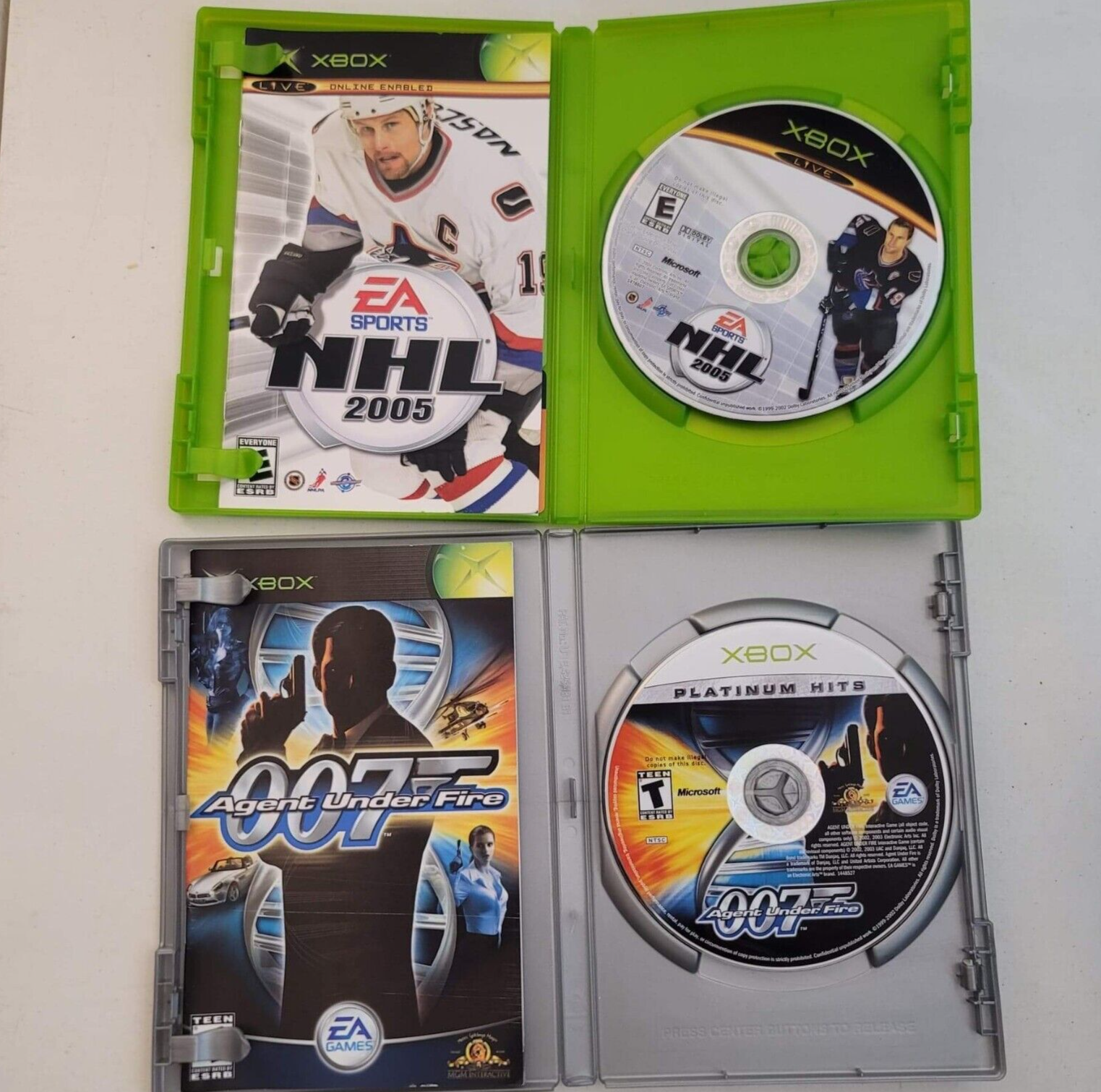 James Bond 007: Agent Under Fire (Microsoft Xbox bundle) NHL 2005 - Complete